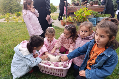 Minik kalplerin hayvan sevgisi göz doldurdu