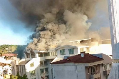 Termal’de otel yangını paniği! Çatı katında çıktı