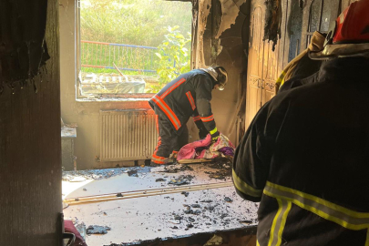 Subaşı'nda korkutan yangın! Daire küle döndü