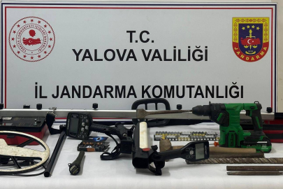 Altınova’da kaçak kazıya jandarma baskını!