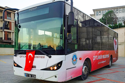 Çiftlikköy Belediye otobüsleri yeni tasarımıyla hizmete girdi