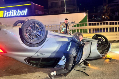 Çiftlikköy’de otomobil takla attı!