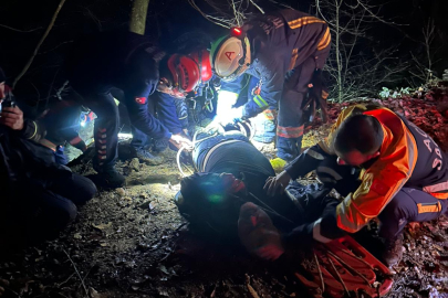 Çiftlikköy’de otomobil 50 metreden şarampole yuvarlandı