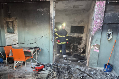 Çiftlikköy’de alevlere teslim olan masaj salonu küle döndü