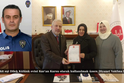 Şehit polis Turgut Külünk’ün eşinden anlamlı bağış! Evini Diyanet Vakfı’na bağışladı