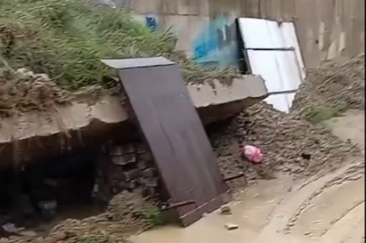 Kirazlı Sanayi Sitesi’nde istinat duvarı çöktü