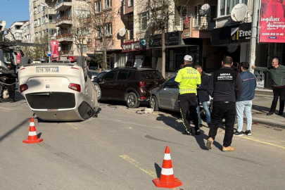 Yalova’da kontrolden çıkan otomobil takla attı