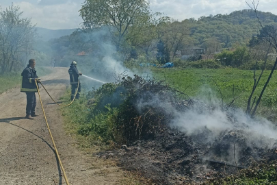 Samanlı mevkiinde korkutan arazi yangını