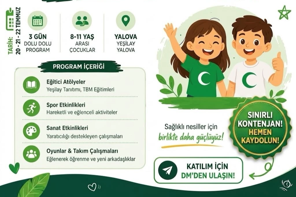 Yeşilay Yalova Yaz Okulu başlıyor