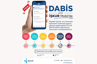 Öğrenciler ve veliler tercihlerini artık iş gücü piyasası verileriyle destekleyebilecek DABİS artık İŞKUR Mobil’de