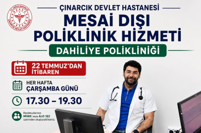 Çınarcık'ta Mesai Dışı Dahiliye Polikliniği başlıyor