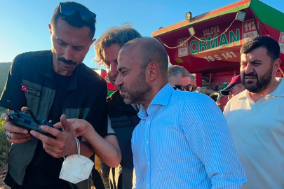 Başkan Umut Güçlü orman yangını bölgesinde incelemelerde bulundu