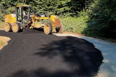 Delmece Yaylası yoluna 385 ton sıcak asfalt döküldü