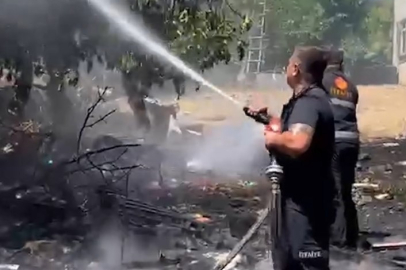 Armutlu’da evin bahçesinde çıkan yangına itfaiye müdahale etti