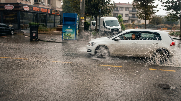 Yalova’da aniden bastıran yağış etkili oldu