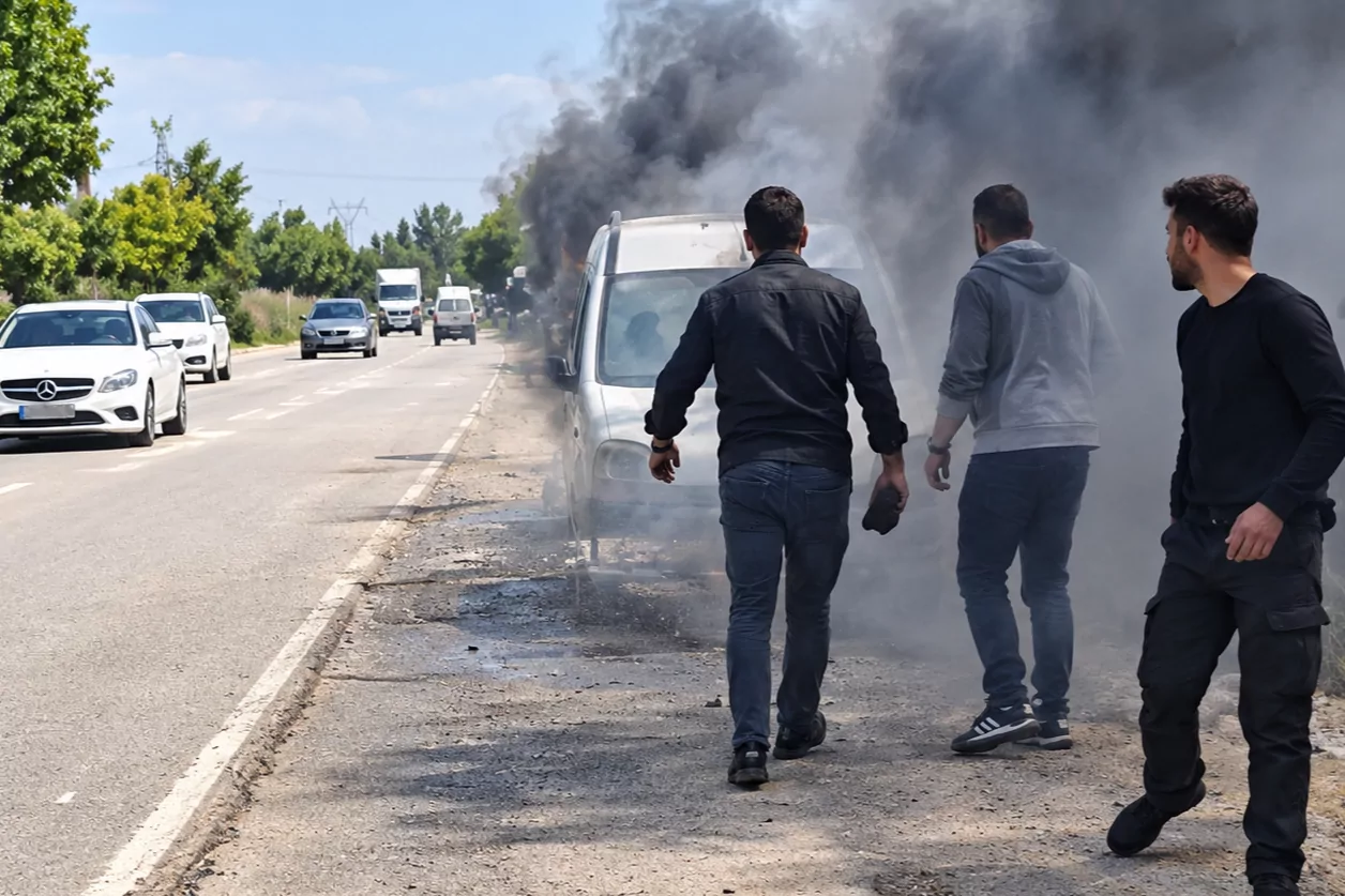 Yalova- Termal yolunda korkutan araç yangını!