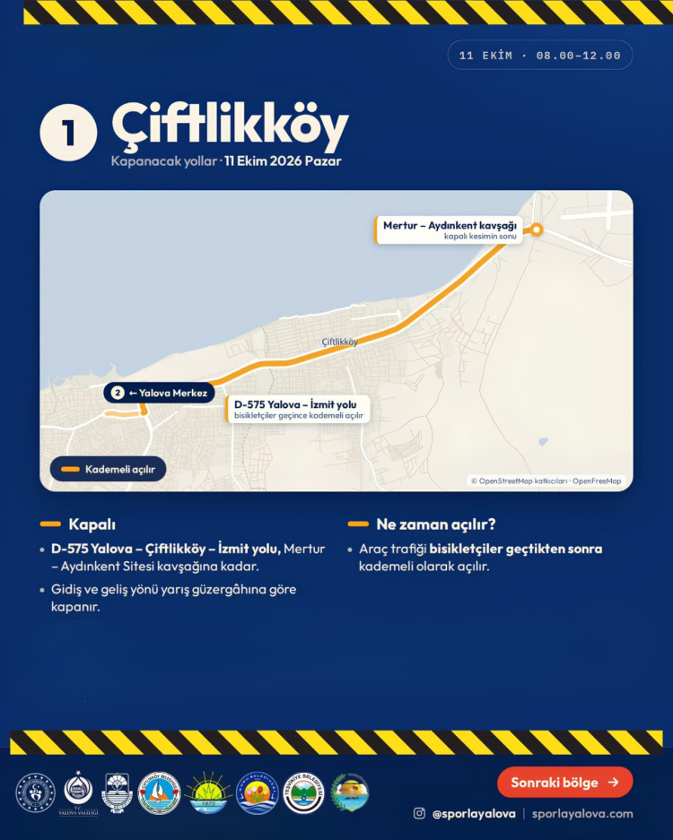 Çiftlikköy'de de güzergahlar belli oldu