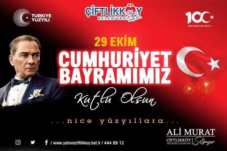 Çiftlikköy Belediye Başkanı Ali Murat Silpagar 29 Ekim Kutlaması