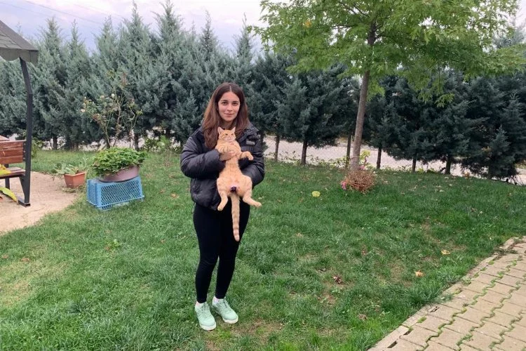 Çınarcık’ta Esmagül Çetinkaya, bir kediye yuva oldu