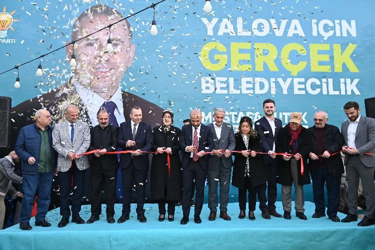 Yalova’da Seçim İrtibat Bürosu düzenlenen törenle açıldı Yalova Belediye Başkanı Mustafa Tutuk: Yalova’da iziniz var mı, harmanda yüzünüz olacak